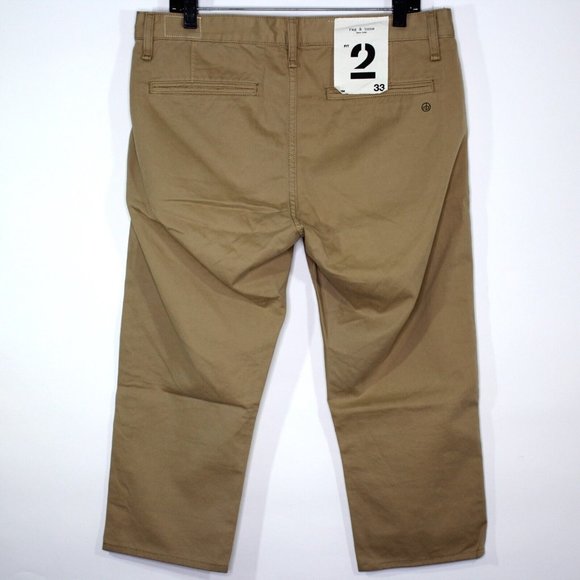 Rag & Bone Mens 33 x 21.5 Cropped Chino Slim Pants NEW A1396 - Picture 4 of 6